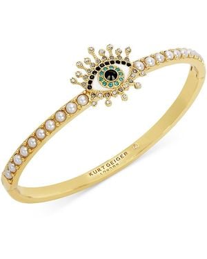 Kurt Geiger Signature Evil Eye Bangle Bracelet - Metallic