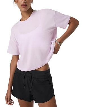 Vuori Energy Cropped Tee - Purple