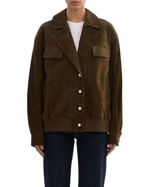 Lamarque Aleda Oversized Suede Jacket - Brown