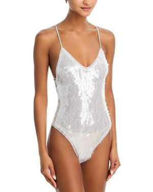 Norma Kamali Low Back Slip Mio One Piece Swimsuit - White