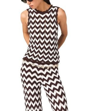 Maje Zig Zag Crochet Top - White