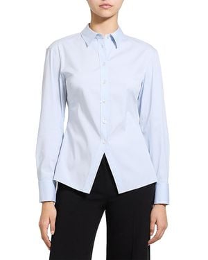 Theory Cutaway Collared Button Up Shirt - White