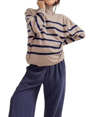 Hatch Collection The Maternity Estella Cashmere Turtleneck - Blue