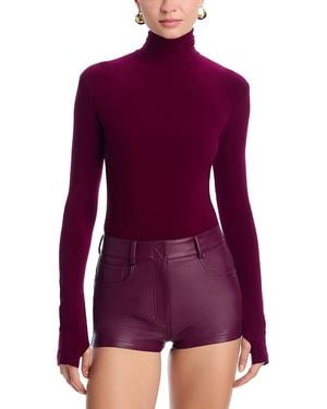 Norma Kamali Turtleneck Thumb Hole Top - Purple