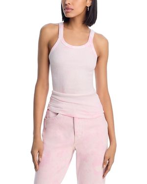 RE/DONE Ribbed Cotton Tank Top - Pink