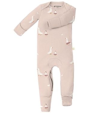 GUNAMUNA Romper Footie Convertible Pajama - White