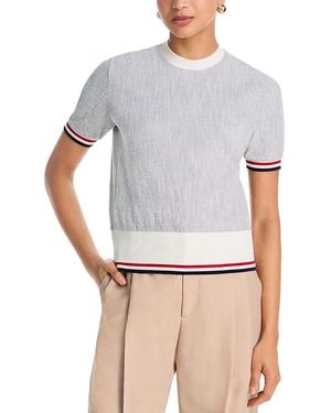 Thom Browne Rib Cuff Tee - White