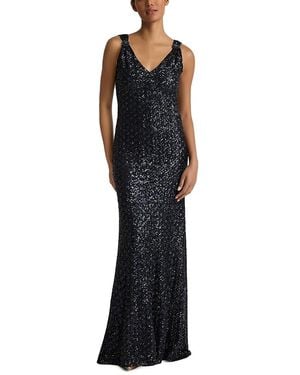 St. John Sequin Embroidered Gown - Black