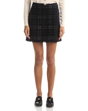 Versace Tonal Tweed Mini Skirt - Black