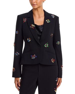 Cinq À Sept Karlie Crown Jewel Embellished Blazer - Black