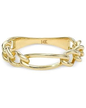 Zoe Lev 14K Figaro Link Ring - White