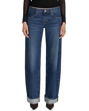 FRAME The Low Bow Mid Rise Cuffed Jeans - Blue