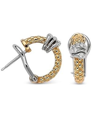 Fope 18K Prima Diamond Hoop Earrings - Metallic