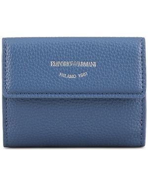 Emporio Armani Myea Deer Print Bifold Wallet - Blue