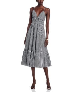 Michael Kors Gingham Cotton Midi Dress - Gray