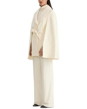 Mackage Susie Belted Wool Cape Coat - White