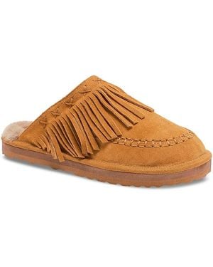Free People Fallon Fringe Mule Flats - Brown