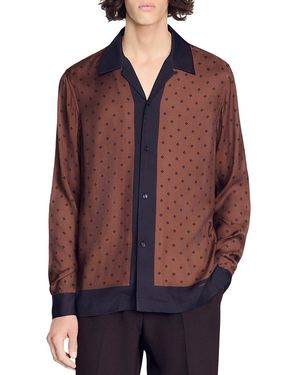 Sandro Fw26 Square Cross Motif Shirt - Red