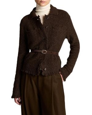 Vince Cashmere Shrunken Donegal Jacket - Black