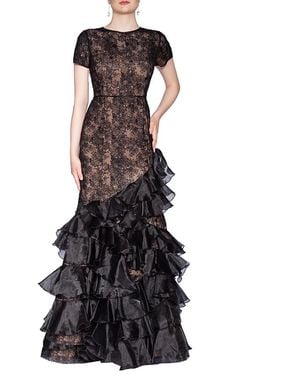 Shani Dramatic Ruffle Gown - Black