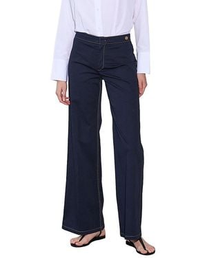 Callas Milano Jane Cotton Stretch Flare Trouser - Blue