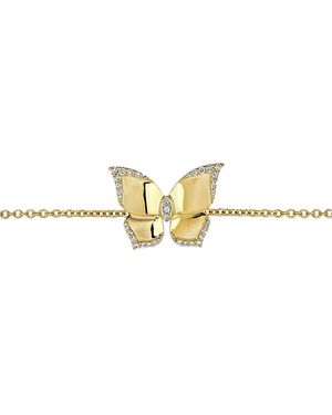 Piranesi 18K Butterfly Diamond Oro Chain Bracelet - Metallic