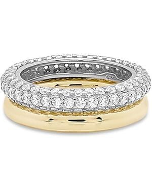 Shashi Bree Pave Stack Rings, Set Of 2 - White