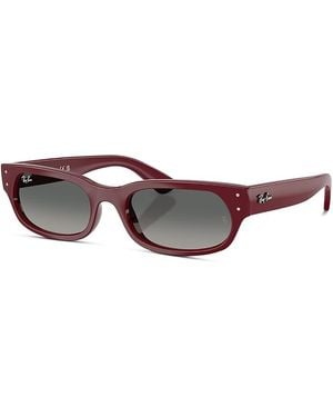 Ray-Ban Oval Sunglasses, 54Mm - Red