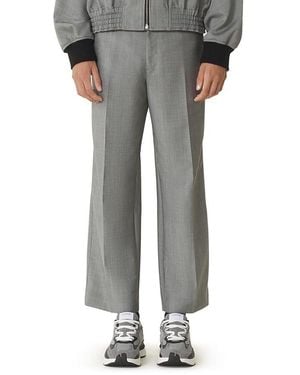 Lanvin Straight-Leg Mohair Wool Pants - Gray
