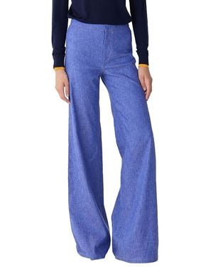 Callas Milano Jane Stretch Denim Flare-Leg High Waist Jean Wash - Blue
