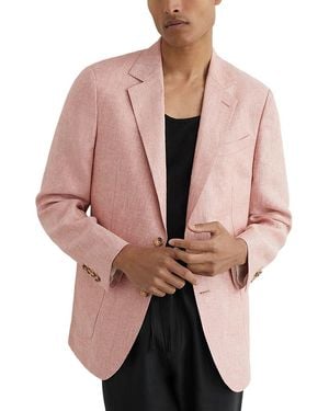 Reiss Atlantic Tailored Fit Linen Blazer - Pink