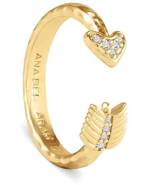 Anabel Aram Heart Arrow Ring - Metallic