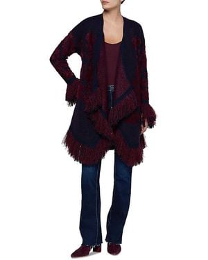 L'Agence Naiad Jacquard Fringe Cardigan - Blue