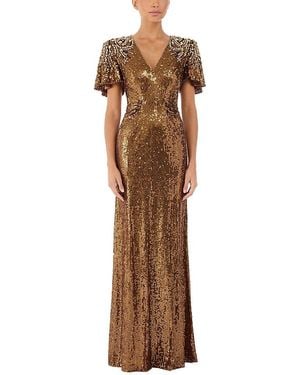 Jenny Packham Manon Sequin-Embellished Dress - Brown