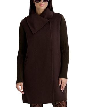 Kenneth Cole Envelope Collar Double Face Coat - Black