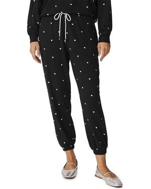 Splendid Love Lounge Embroidered Jogger Pants - Black