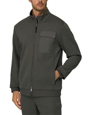 BOGGI Cotton Blend Scuba B Tech Full-Zip Sweatshirt - Gray