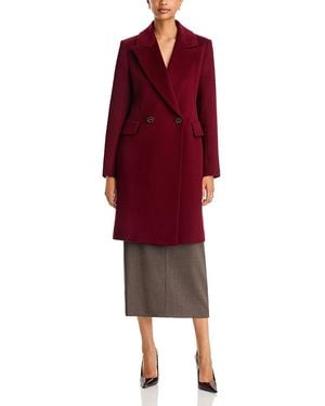 Fleurette Isla Button Front Wool Coat - Red
