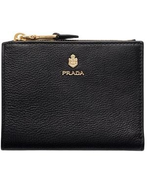 Prada Small Leather Wallet - Black