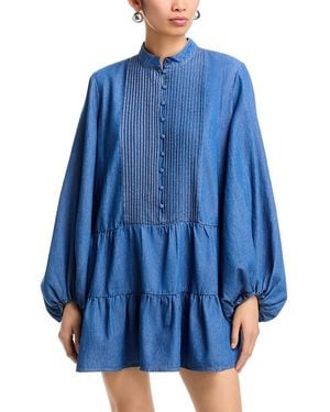 Bardot Antonia Chambray Mini Dress - Blue