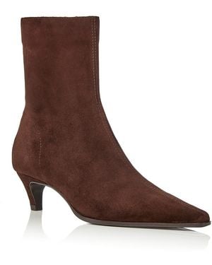 Aqua Kartr Zip Up Ankle Boots - Brown