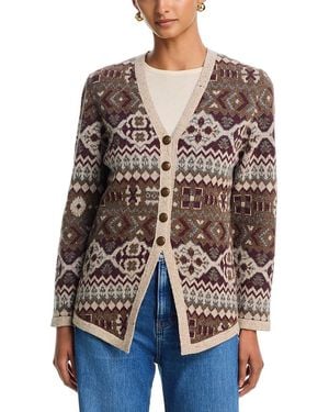 Veronica Beard Chamberly Wool Blend Cardigan - Blue