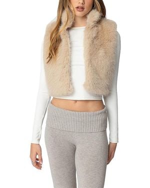 Edikted Cassandra Faux Fur Vest - White
