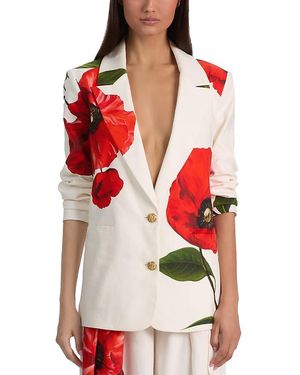 Alice + Olivia Elna Slim Long Blazer - Red