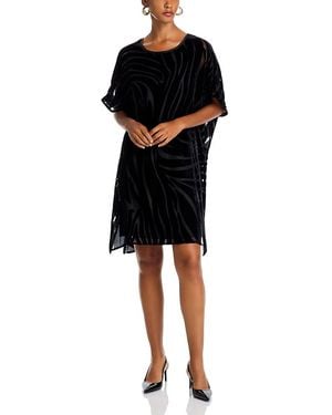 Caroline Rose Velvet Burnout Caftan Dress - Black