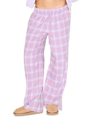 Skims Flannel Oversized Pants - Pink