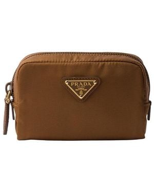 Prada Micro Re-Nylon Pouch - Brown