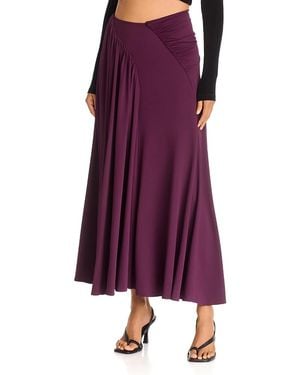 Rabanne Ruched Bias Cut Maxi Skirt - Purple