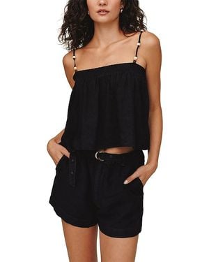 Bella Dahl Smocked Beaded Strap Tank Top - Black
