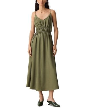 Theory Gathered V Tie Dress - Green